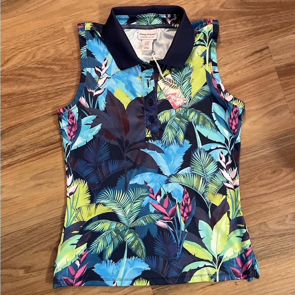Tommy Bahama Everyday Active Navy and Multicolor Tropical Top